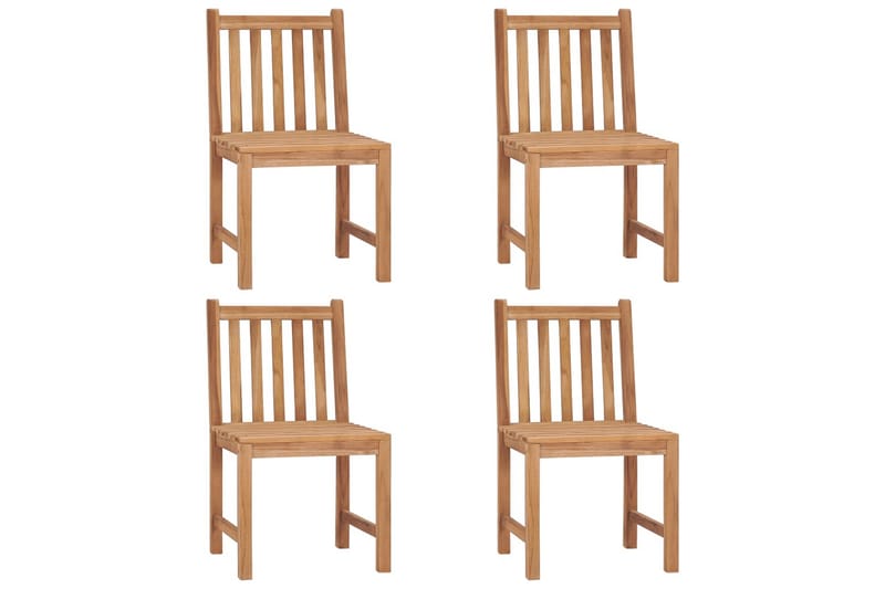 havestole 4 stk. med hynder massivt teaktræ - Brun - Havemøbler - Balkon - Balkonmøbler - Altanstole