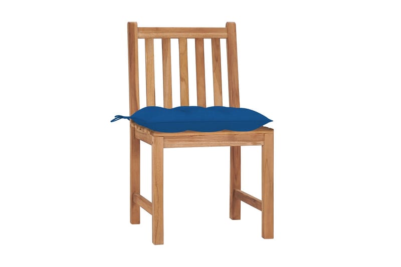 havestole 4 stk. med hynder massivt teaktræ - Brun - Havemøbler - Balkon - Balkonmøbler - Altanstole