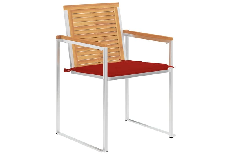 havestole 4 stk. med hynder massivt teaktræ - Brun - Havemøbler - Balkon - Balkonmøbler - Altanstole