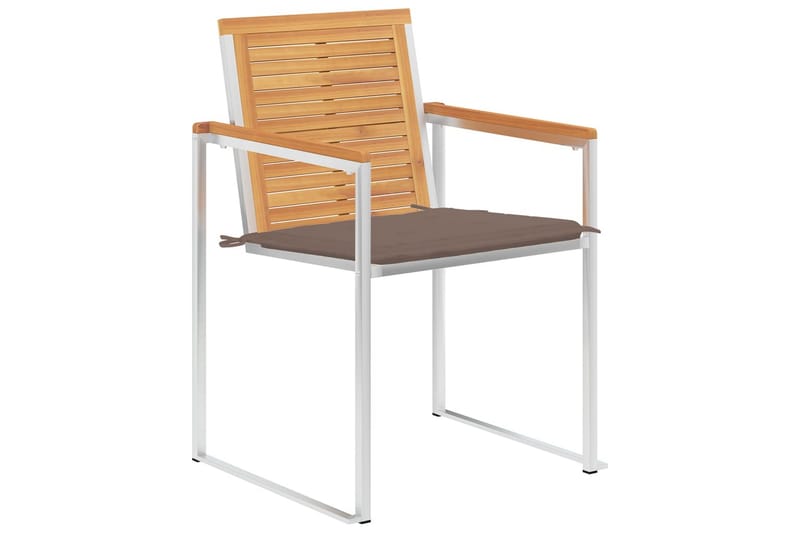 havestole 4 stk. med hynder massivt teaktræ - Brun - Havemøbler - Balkon - Balkonmøbler - Altanstole