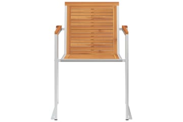 havestole 6 stk. med hynder massivt akacietræ - Beige - Havemøbler - Balkon - Balkonmøbler - Altanstole