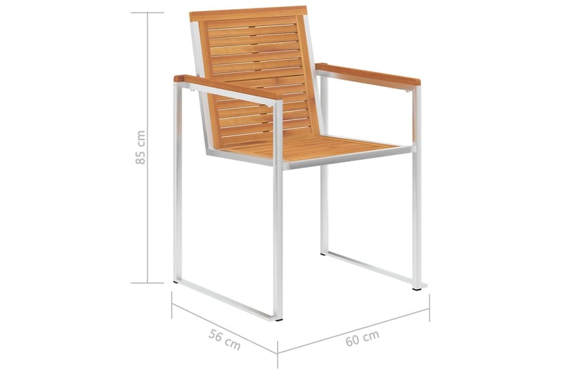 havestole 6 stk. med hynder massivt akacietræ - Beige - Havemøbler - Balkon - Balkonmøbler - Altanstole