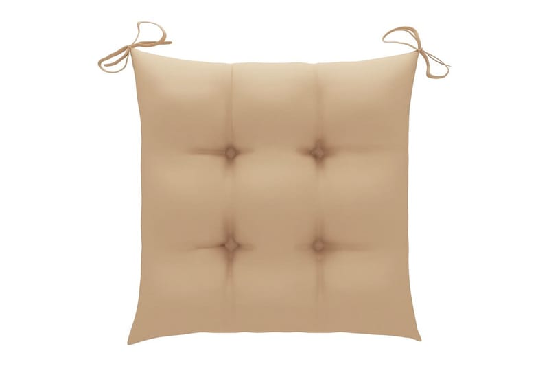 havestole 6 stk. med hynder massivt akacietræ - Beige - Havemøbler - Balkon - Balkonmøbler - Altanstole