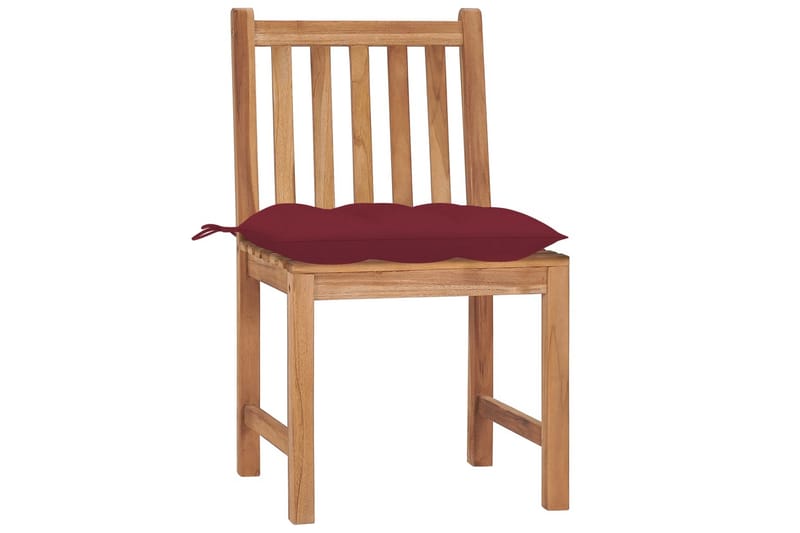 havestole 6 stk. med hynder massivt teaktræ - Brun - Havemøbler - Balkon - Balkonmøbler - Altanstole
