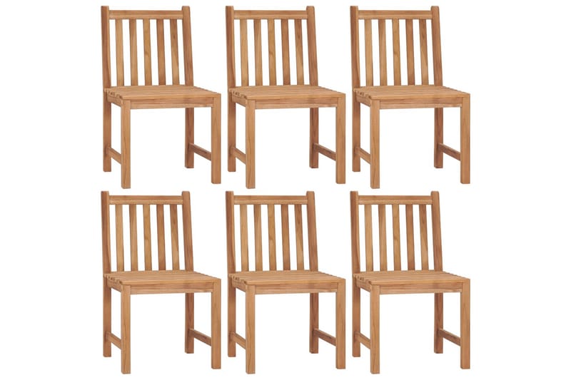 havestole 6 stk. med hynder massivt teaktræ - Brun - Havemøbler - Balkon - Balkonmøbler - Altanstole