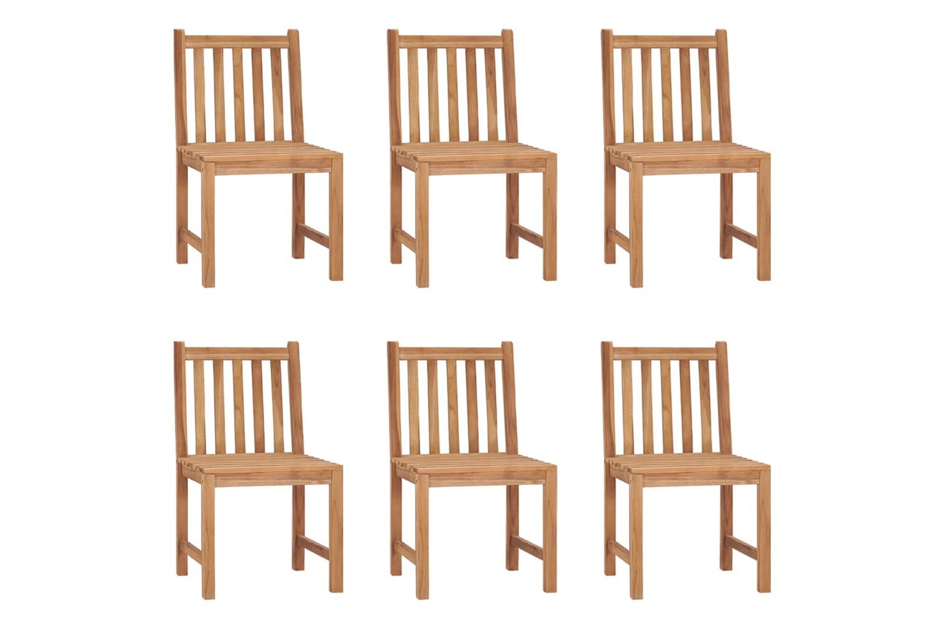 havestole 6 stk. med hynder massivt teaktræ - Brun - Havemøbler - Balkon - Balkonmøbler - Altanstole
