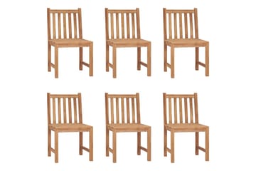 havestole 6 stk. med hynder massivt teaktræ - Brun - Havemøbler - Balkon - Balkonmøbler - Altanstole