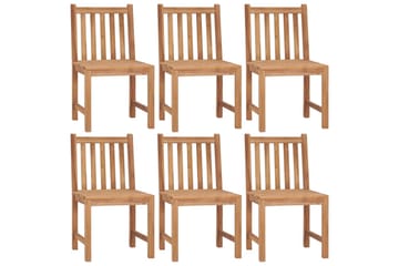 havestole 6 stk. med hynder massivt teaktræ - Brun - Havemøbler - Balkon - Balkonmøbler - Altanstole