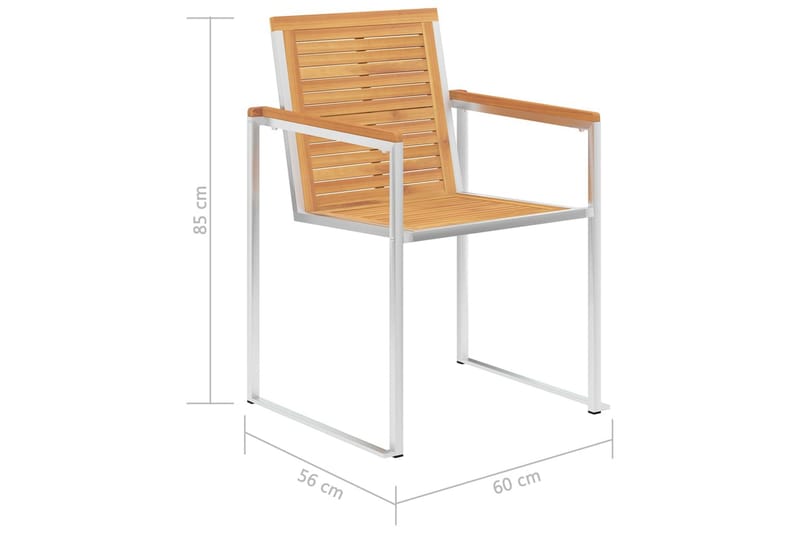 havestole 6 stk. med hynder massivt teaktræ - Brun - Havemøbler - Balkon - Balkonmøbler - Altanstole