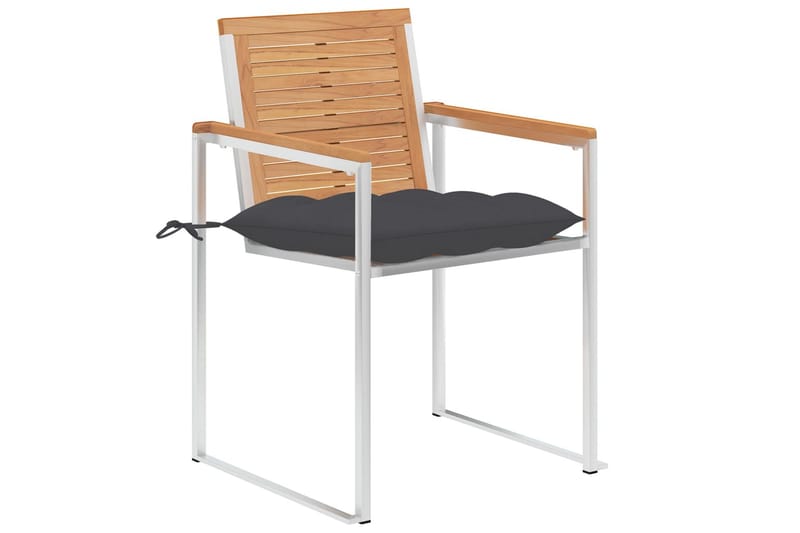 havestole 6 stk. med hynder massivt teaktræ - Brun - Havemøbler - Balkon - Balkonmøbler - Altanstole