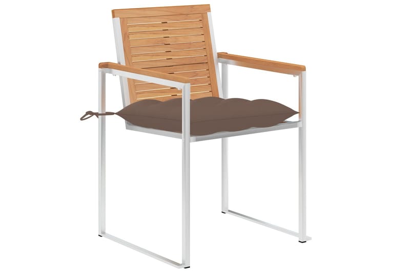 havestole 6 stk. med hynder massivt teaktræ - Brun - Havemøbler - Balkon - Balkonmøbler - Altanstole