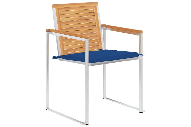 havestole 6 stk. med hynder massivt teaktræ - Brun - Havemøbler - Balkon - Balkonmøbler - Altanstole