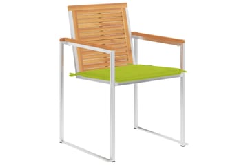 havestole 6 stk. med hynder massivt teaktræ - Brun - Havemøbler - Balkon - Balkonmøbler - Altanstole