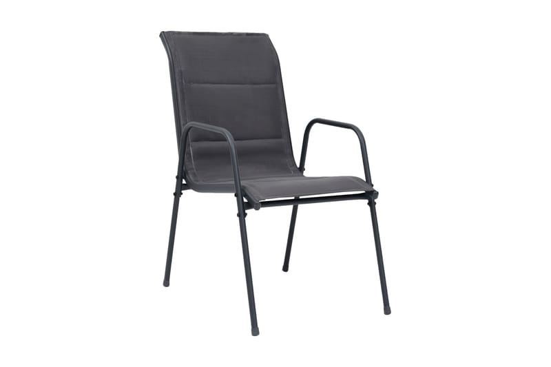 havestole 6 stk. stabelbare stål og textilene antracitgrå - Antracit - Spisebordsstole udendørs - Altanstole