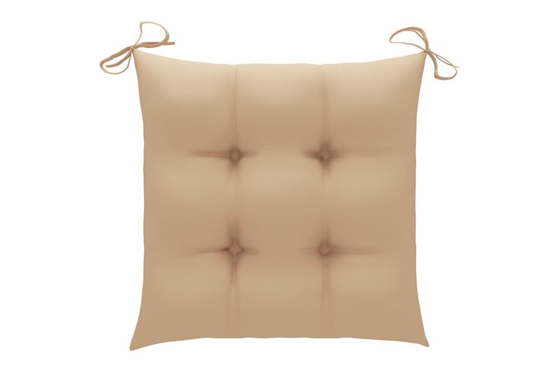 havestole 8 stk. med hynder massivt akacietræ - Beige - Havemøbler - Balkon - Balkonmøbler - Altanstole