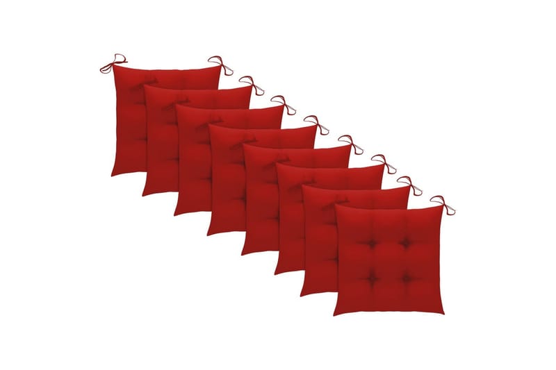 havestole 8 stk. med hynder massivt akacietræ - Brun - Havemøbler - Balkon - Balkonmøbler - Altanstole