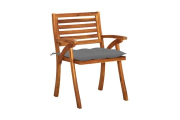 havestole 8 stk. med hynder massivt akacietræ - Brun - Havemøbler - Balkon - Balkonmøbler - Altanstole