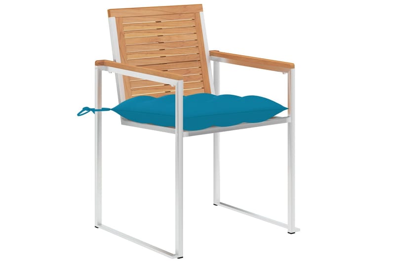 havestole 8 stk. med hynder massivt teaktræ - Brun - Havemøbler - Balkon - Balkonmøbler - Altanstole