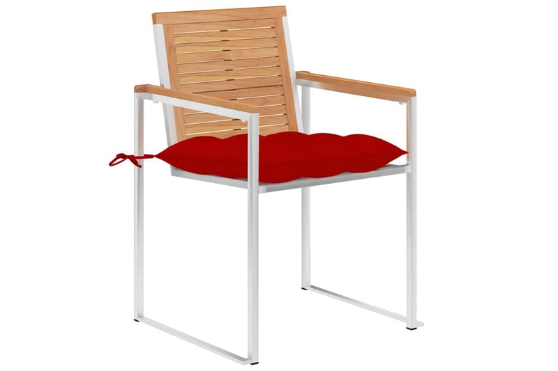 havestole 8 stk. med hynder massivt teaktræ - Brun - Havemøbler - Balkon - Balkonmøbler - Altanstole