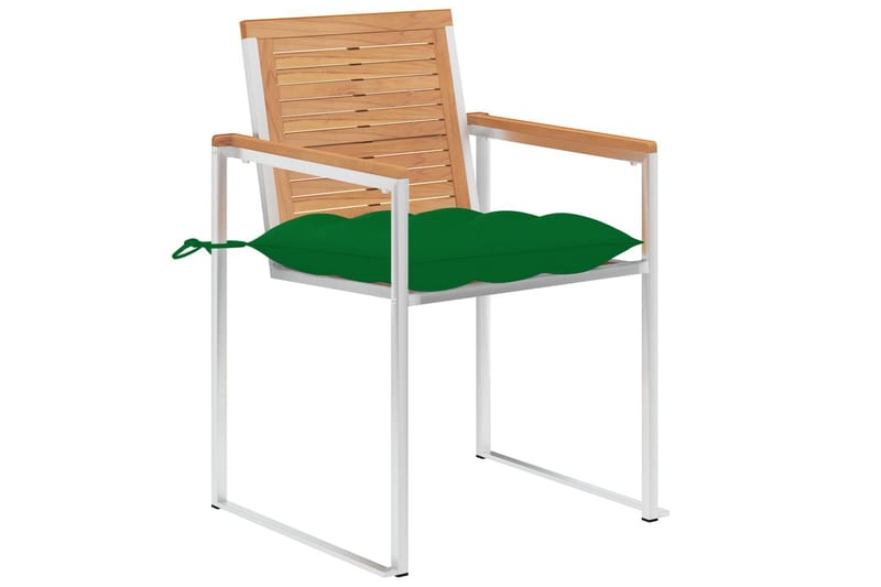 havestole 8 stk. med hynder massivt teaktræ - Brun - Havemøbler - Balkon - Balkonmøbler - Altanstole