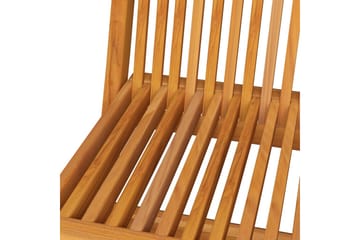 havestole m. rødternede hynder 8 stk. massivt teaktræ - Brun - Havemøbler - Balkon - Balkonmøbler - Altanstole