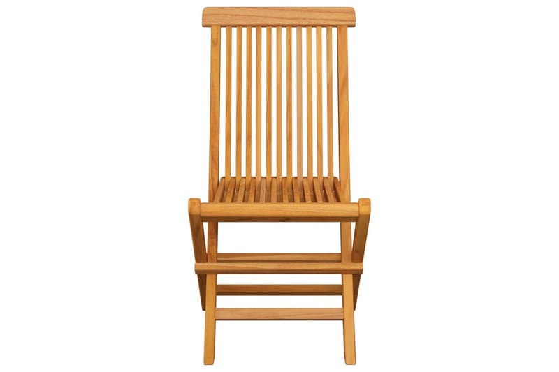 havestole m. rødternede hynder 8 stk. massivt teaktræ - Brun - Havemøbler - Balkon - Balkonmøbler - Altanstole