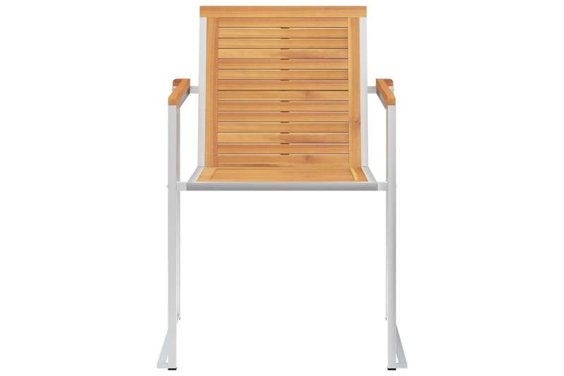 havestole med hynder 2 stk. massivt akacietræ og stål - Brun - Havemøbler - Balkon - Balkonmøbler - Altanstole