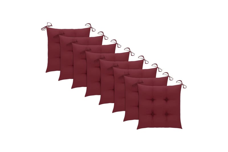 havestole med hynder 8 stk. massivt akacietræ - Brun - Havemøbler - Balkon - Balkonmøbler - Altanstole