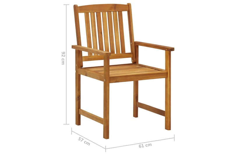 havestole med hynder 8 stk. massivt akacietræ - Brun - Havemøbler - Balkon - Balkonmøbler - Altanstole