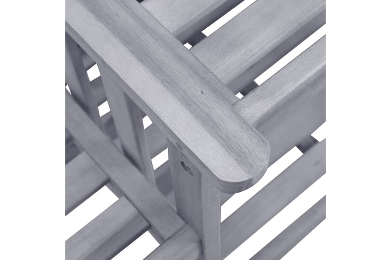 havestole med tebord og hynder massivt akacietræ - Grå - Spisebordsstole udendørs - Altanstole