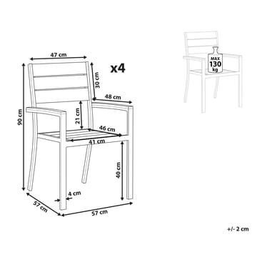 Havestole sæt af 4 Prato - Havemøbler - Balkon - Balkonmøbler - Altanstole