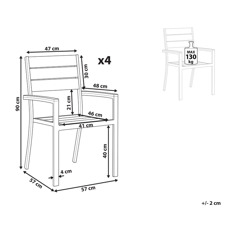 Havestole sæt af 4 Prato - Havemøbler - Balkon - Balkonmøbler - Altanstole
