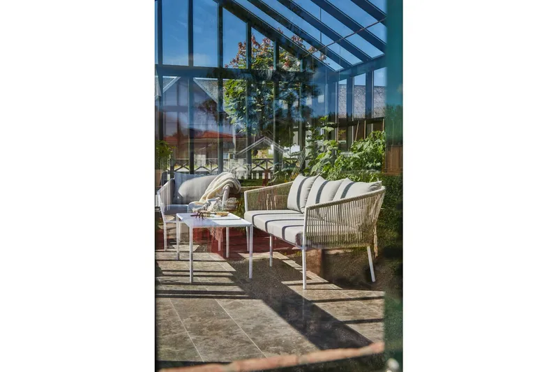 Hillerstorp Lersund Sofagruppe Udendørs Hvid/Beige - Hvid/Beige - Havemøbler - Loungemøbler - Sofagrupper udendørs