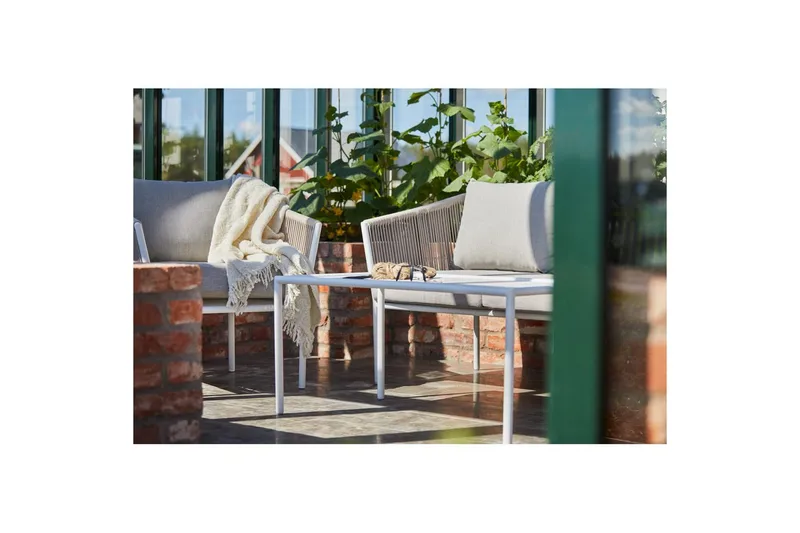 Hillerstorp Lersund Sofagruppe Udendørs Hvid/Beige - Hvid/Beige - Havemøbler - Loungemøbler - Sofagrupper udendørs