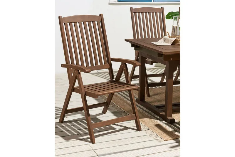 Hopfällbar möbeluppsättning Beliani Amantea Dark wood - Havemøbler - Balkon - Balkonmøbler - Altanstole