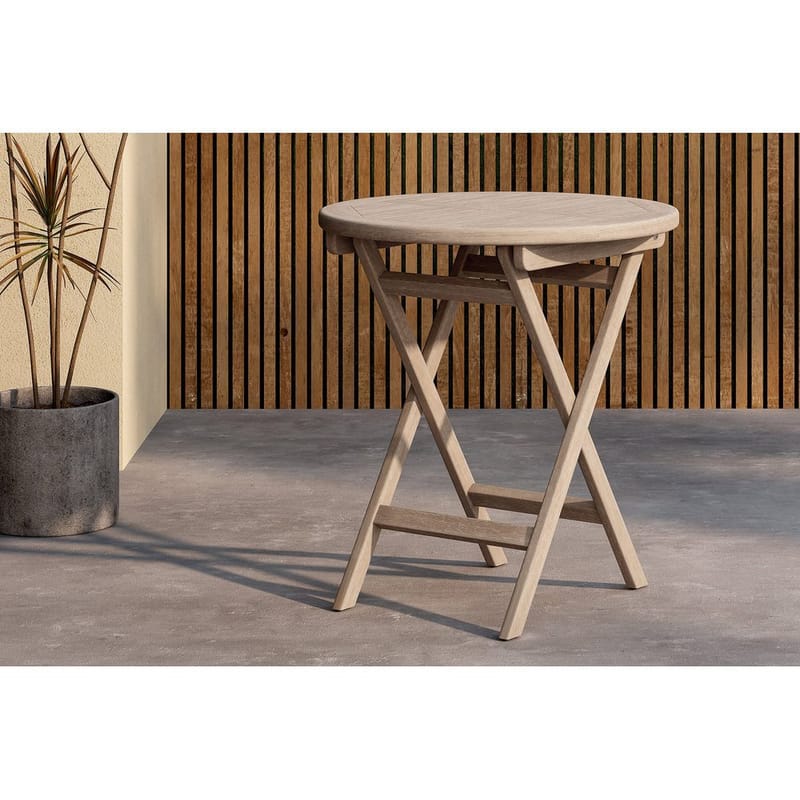 Kenya Cafébord 70 cm - Hvidvasket - Havemøbler - Balkon - Balkonmøbler - Altanborde