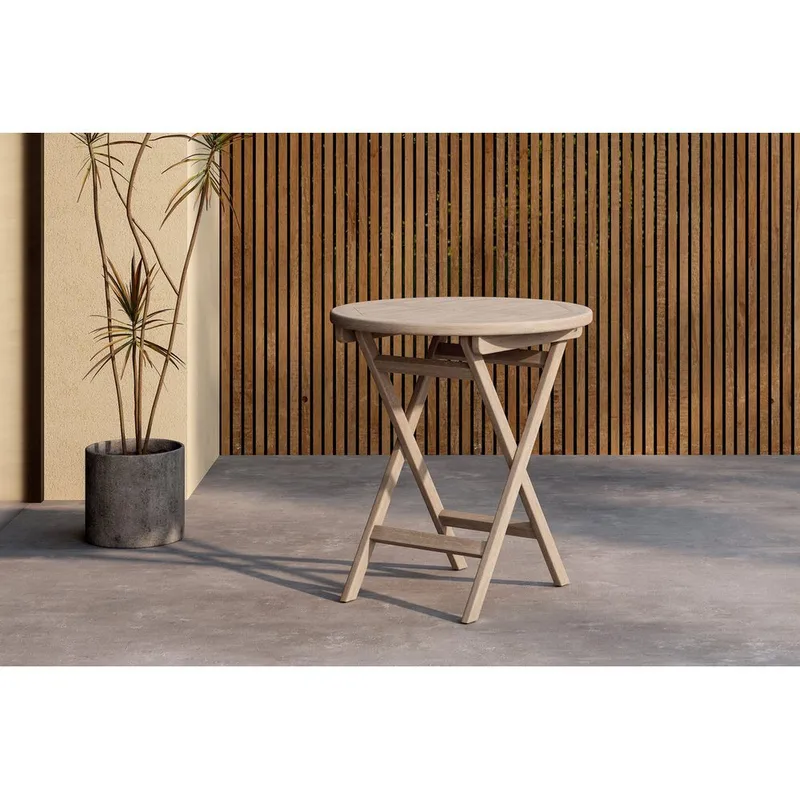 Kenya Cafébord 70 cm - Hvidvasket - Havemøbler - Balkon - Balkonmøbler - Altanborde