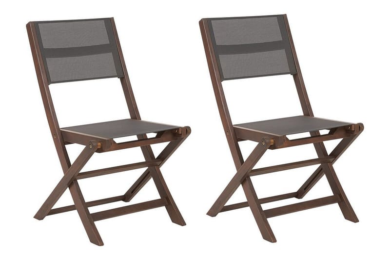 Kettelle Klapstol Udendørs 57x50x90 cm 2 stk - Mørkebrun/Grå - Havemøbler - Balkon - Balkonmøbler - Altanstole
