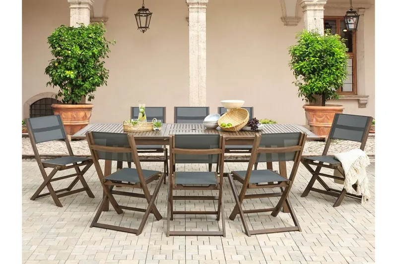 Kettelle Klapstol Udendørs 57x50x90 cm - Mørkebrun/Grå - Havemøbler - Balkon - Balkonmøbler - Altanstole