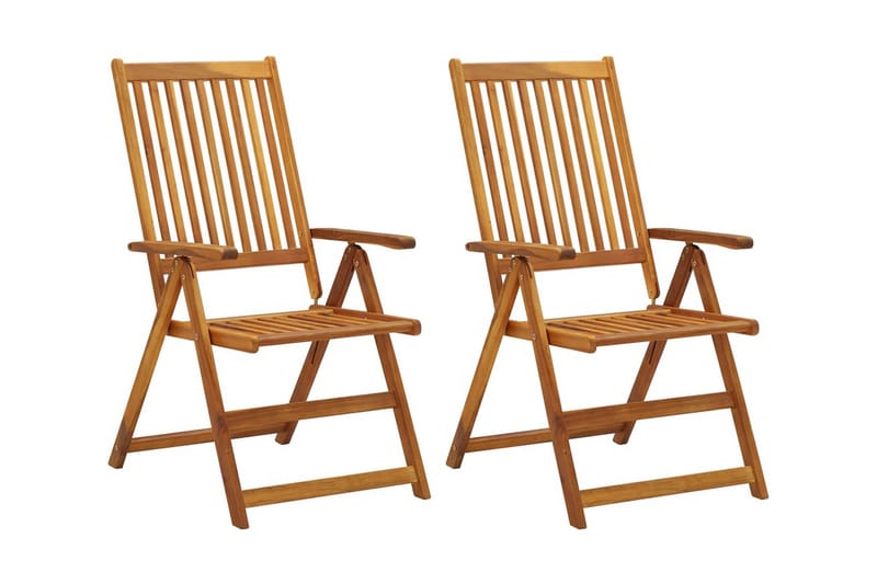 lænestole til haven 2 stk. med hynder massivt akacietræ - Brun - Spisebordsstole udendørs - Altanstole