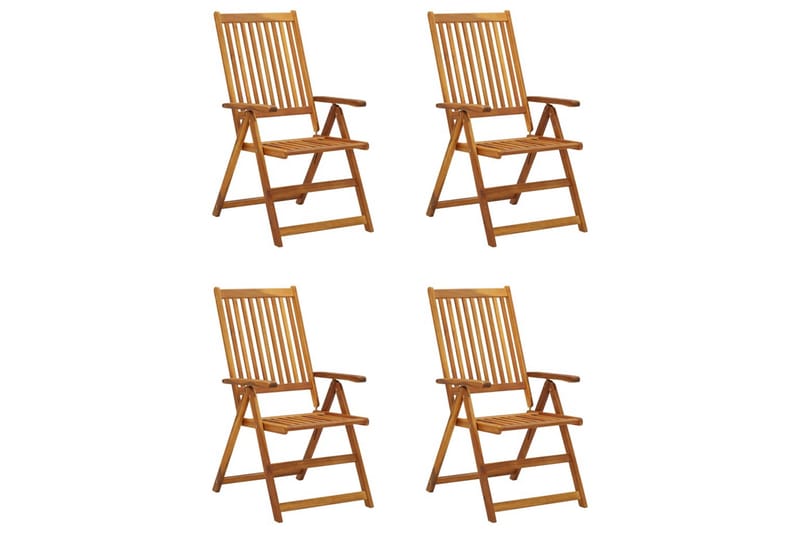 lænestole til haven 4 stk. med hynder massivt akacietræ - Spisebordsstole udendørs - Altanstole