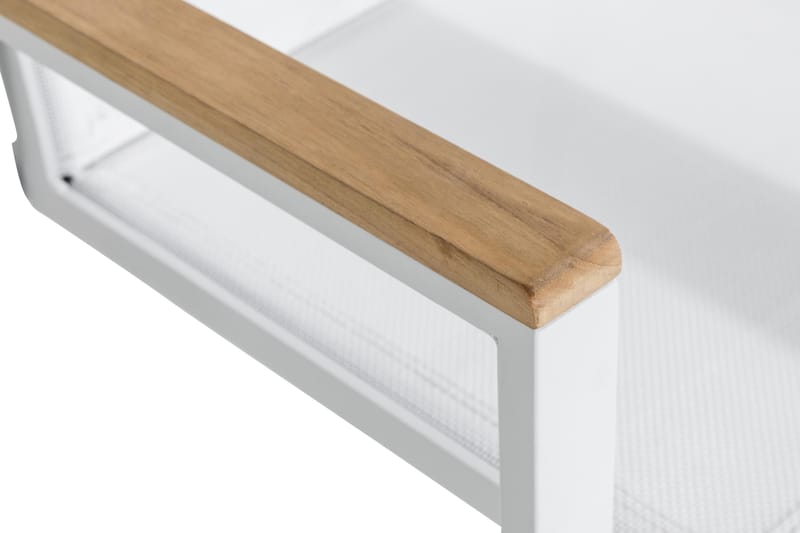 Las Vegas Stabelstol - Hvid/Teak - Havemøbler - Balkon - Balkonmøbler - Altanstole