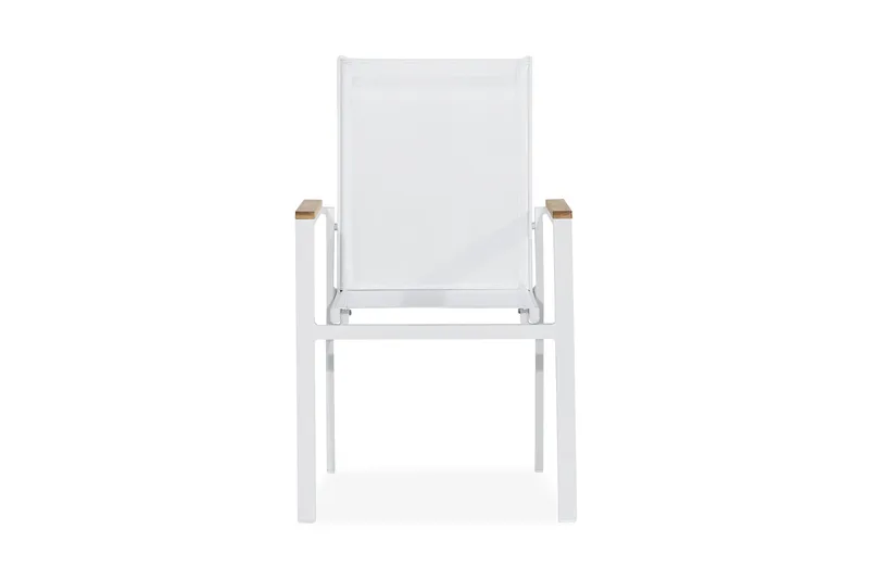 Las Vegas Stabelstol Udendørs - Hvid/Teak - Havemøbler - Balkon - Balkonmøbler - Altanstole