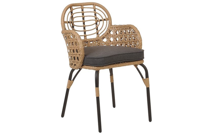 Leamington Armstol 6 stk - Natur/Beige/Grå/Sort - Havemøbler - Balkon - Balkonmøbler - Altanstole