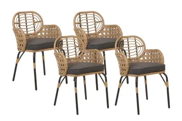 Leamington Armstol - Natur/Beige/Grå/Sort - Havemøbler - Balkon - Balkonmøbler - Altanstole