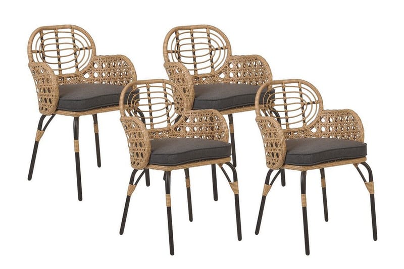 Leamington Armstol - Natur/Beige/Grå/Sort - Havemøbler - Balkon - Balkonmøbler - Altanstole