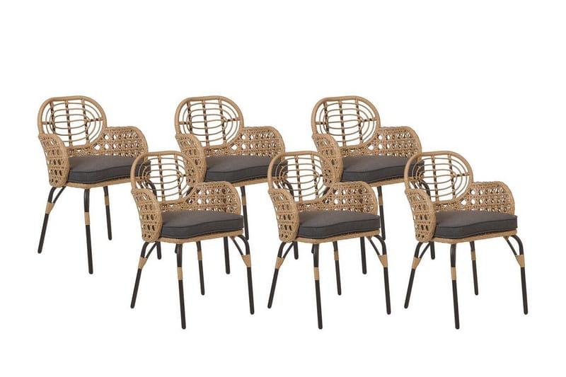 Leamington Armstol - Natur/Beige/Grå/Sort - Havemøbler - Balkon - Balkonmøbler - Altanstole