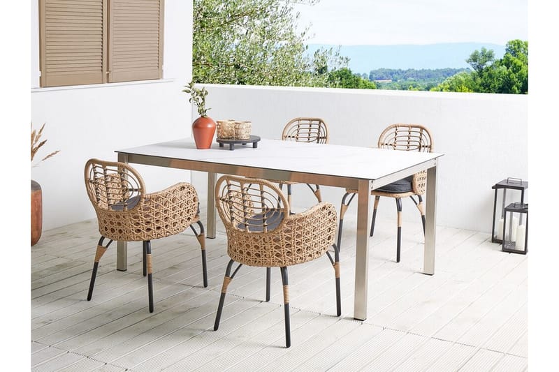 Leamington Armstol - Natur/Beige/Grå/Sort - Havemøbler - Balkon - Balkonmøbler - Altanstole