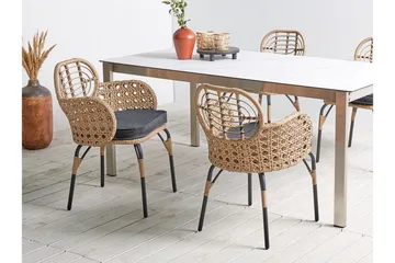 Leamington Armstol - Natur/Beige/Grå/Sort - Havemøbler - Balkon - Balkonmøbler - Altanstole