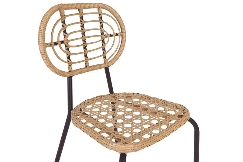 Leamington Spisestol Udendørs - Natur/Beige/Sort - Havemøbler - Balkon - Balkonmøbler - Altanstole